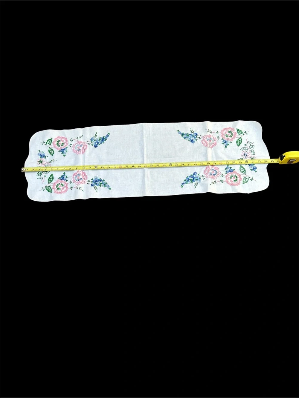 Vintage Set Hand-embroidered Runner & 2 Doilies